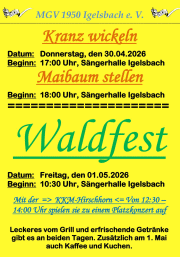 Maiaktion Igelsbach 30.04./01.05.
